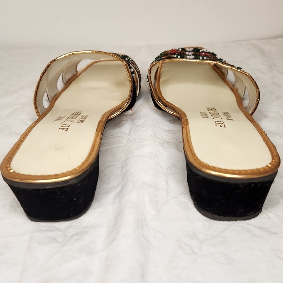 60s Gold Beaded Sandals - Picture 6 of 10